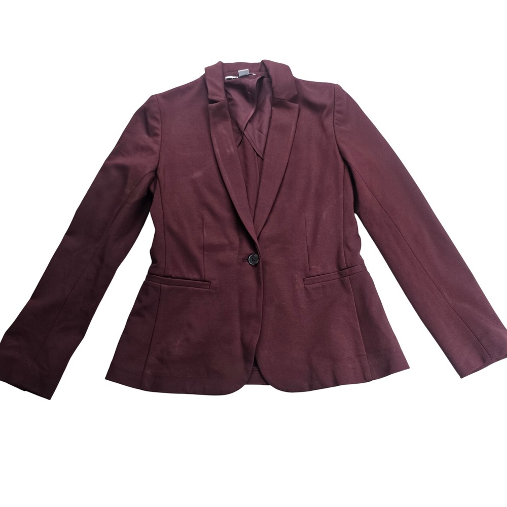 Old‎ Navy Blazer Women XS Burgundy Single Button Stretch Career